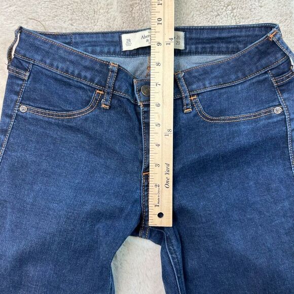 Abercrombie & Fitch Jegging Dark Wash Stretch Jeans Womens Size 26x29 Low Rise - Picture 4 of 9